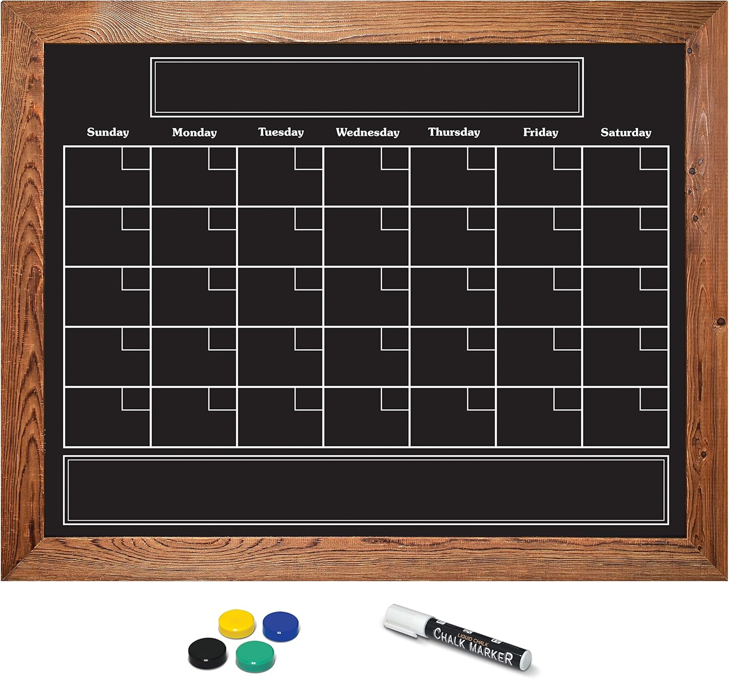 Magnetic Wall Chalkboard Monthly Calendar for Home Organization