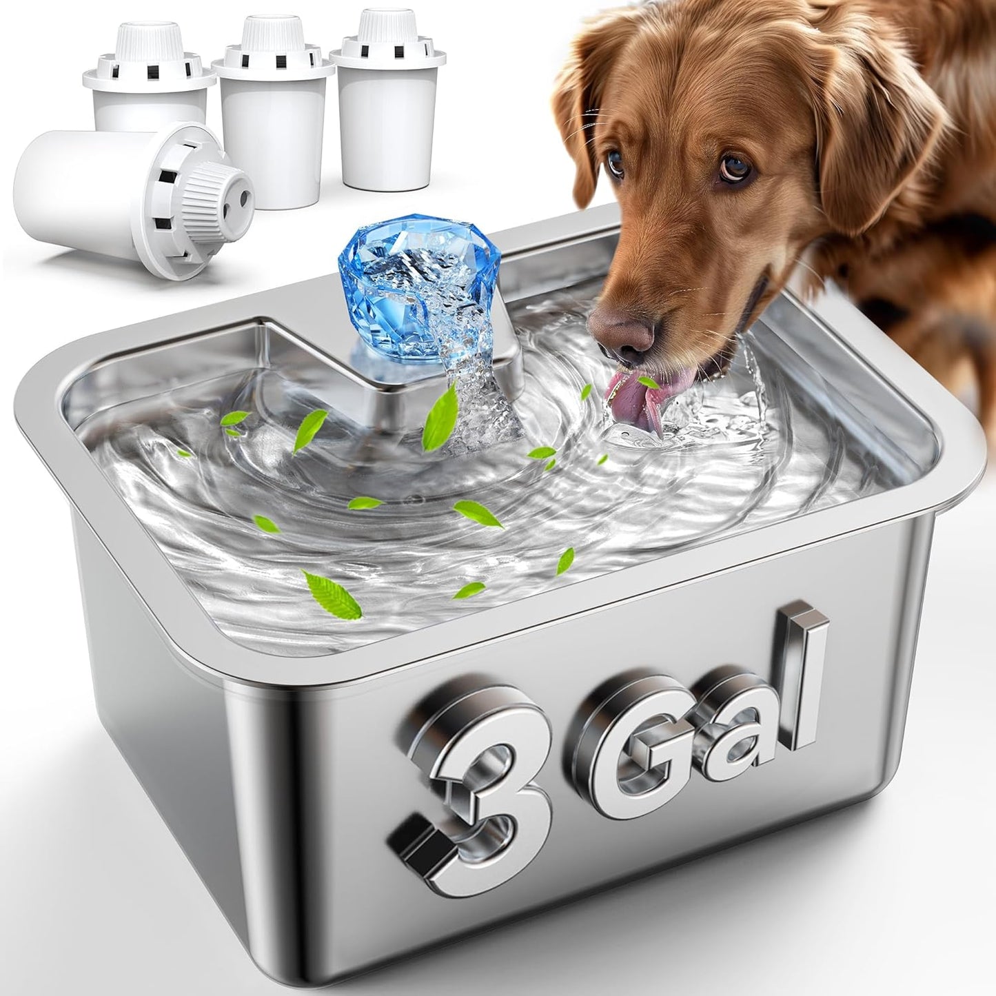 Large Dog Water Fountain Stainless Steel for Healthy Hydration