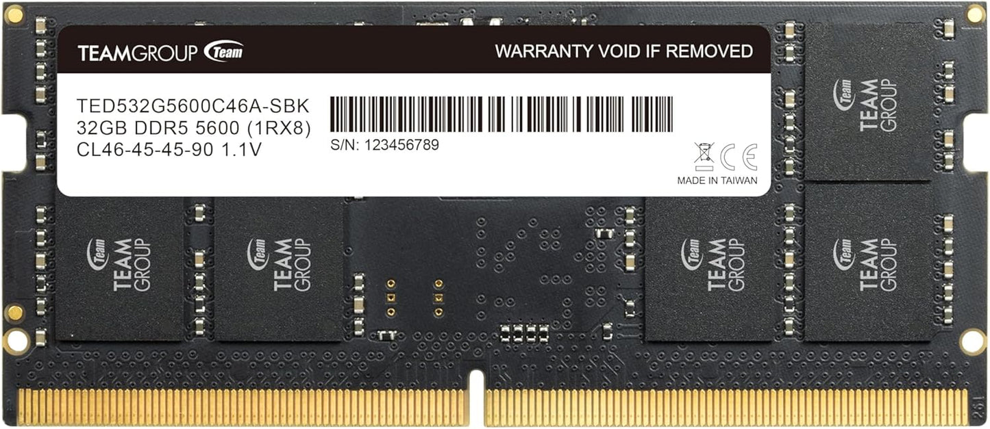 TEAMGROUP Elite SODIMM DDR5 32GB 5600MHz Laptop Memory Module
