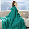 Heated Blanket Throw 50in x 60in - Soft Double Sided Sherpa Warmth