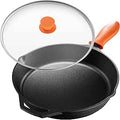 Cast Iron Skillet with Lid 12 in - Durable Nonstick Workhorse