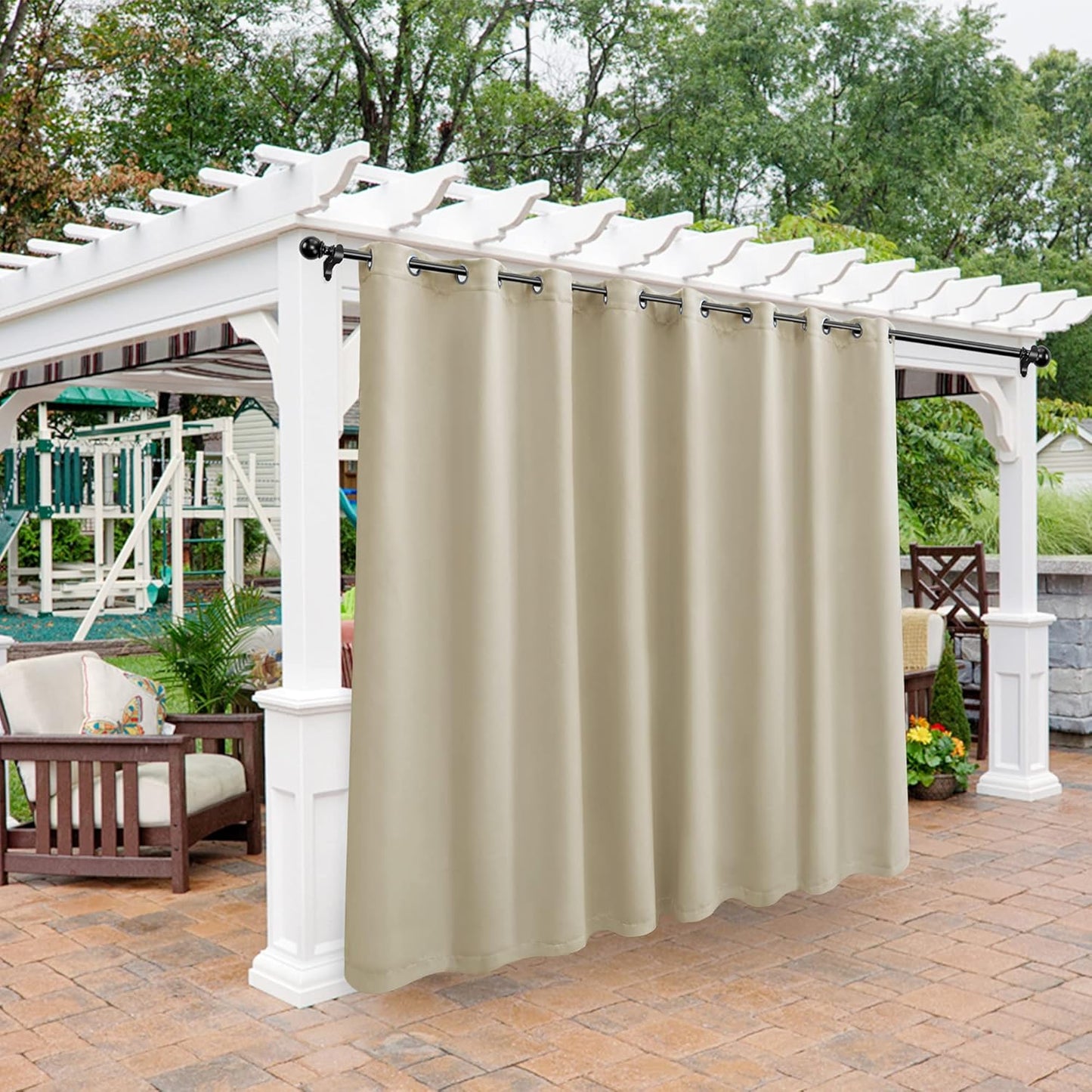 BONZER Waterproof Outdoor Curtains for Patio and Balcony Use