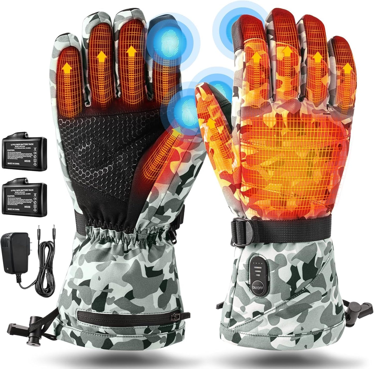 Rechargeable Heated Gloves for Men Women - Fast Heating Relief