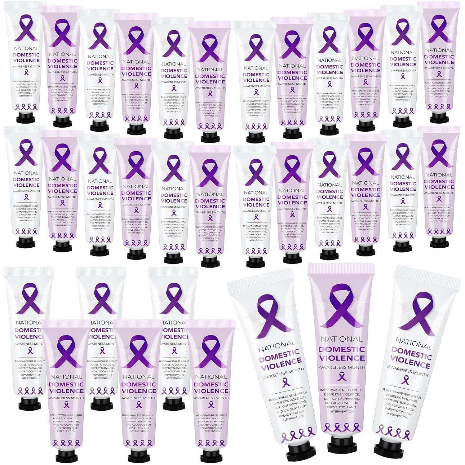50 Pcs Domestic Violence Awareness Hand Cream Bulk Set for Events