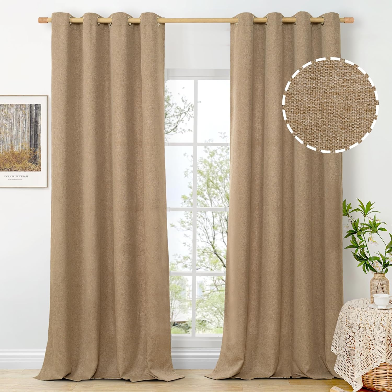 BGment Extra Long Linen Curtains for Living Room 108 Inch Length