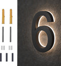 7 Inch Backlit LED House Numbers - Modern Illuminated Address 6