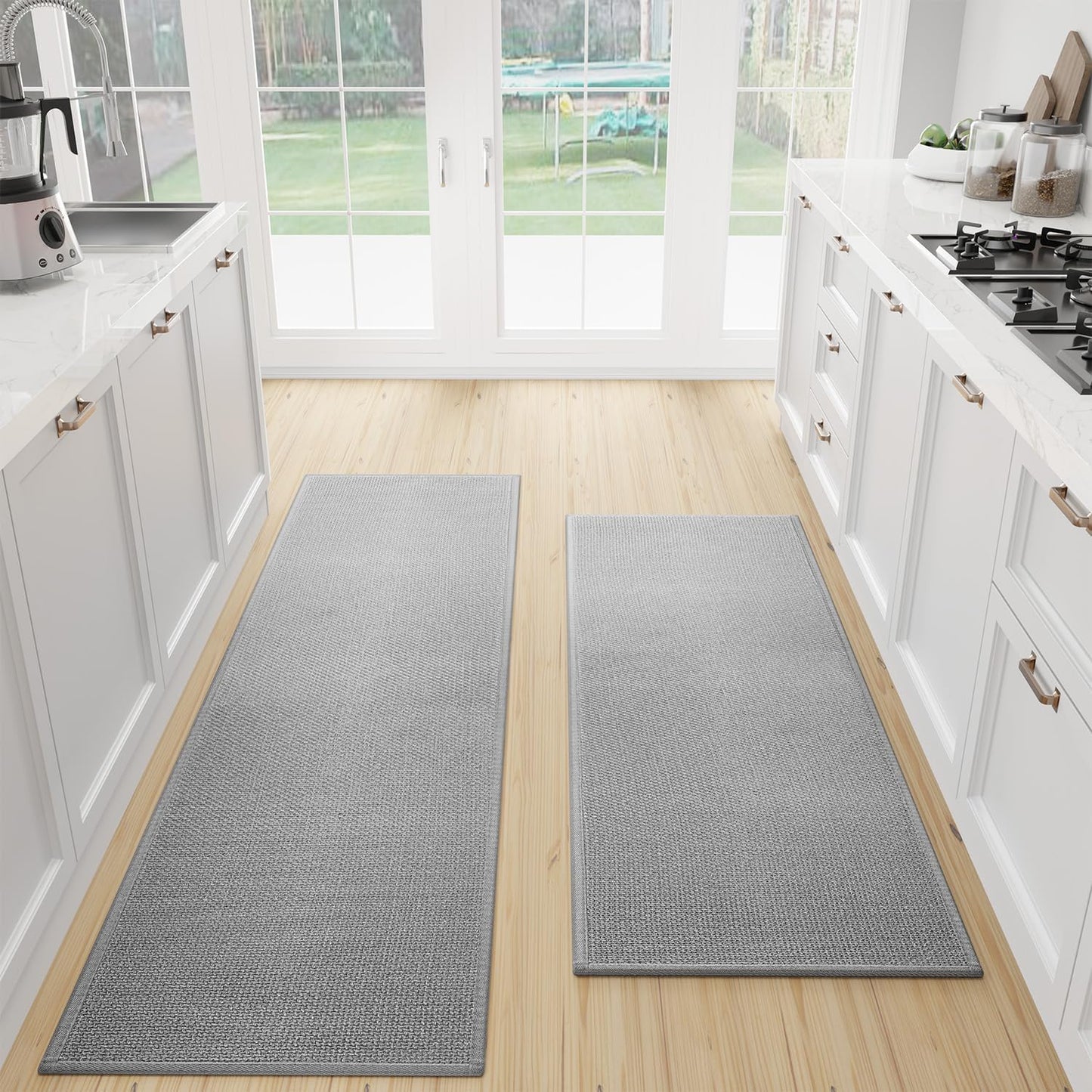 Sumlans Cushioned Kitchen Mats Set - Non Slip & Absorbent - 2 PC Kit