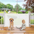 Retractable Dog Gate for Doorways 55 in Wide - Space Saving Mesh