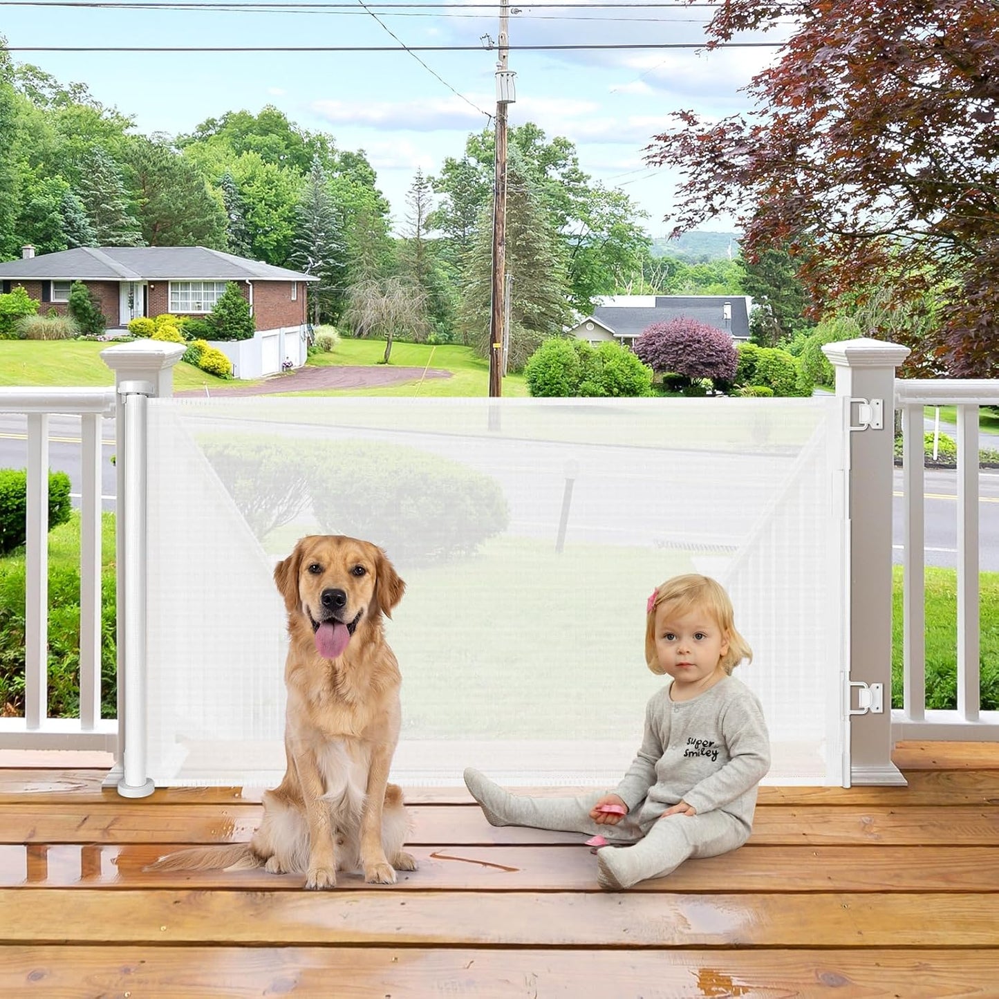 Retractable Dog Gates for Doorways - Space-Saving Indoor Barrier