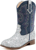 Girls Cowgirl Glitter Boots Mid Calf Toddler Square Toe - Comfortable