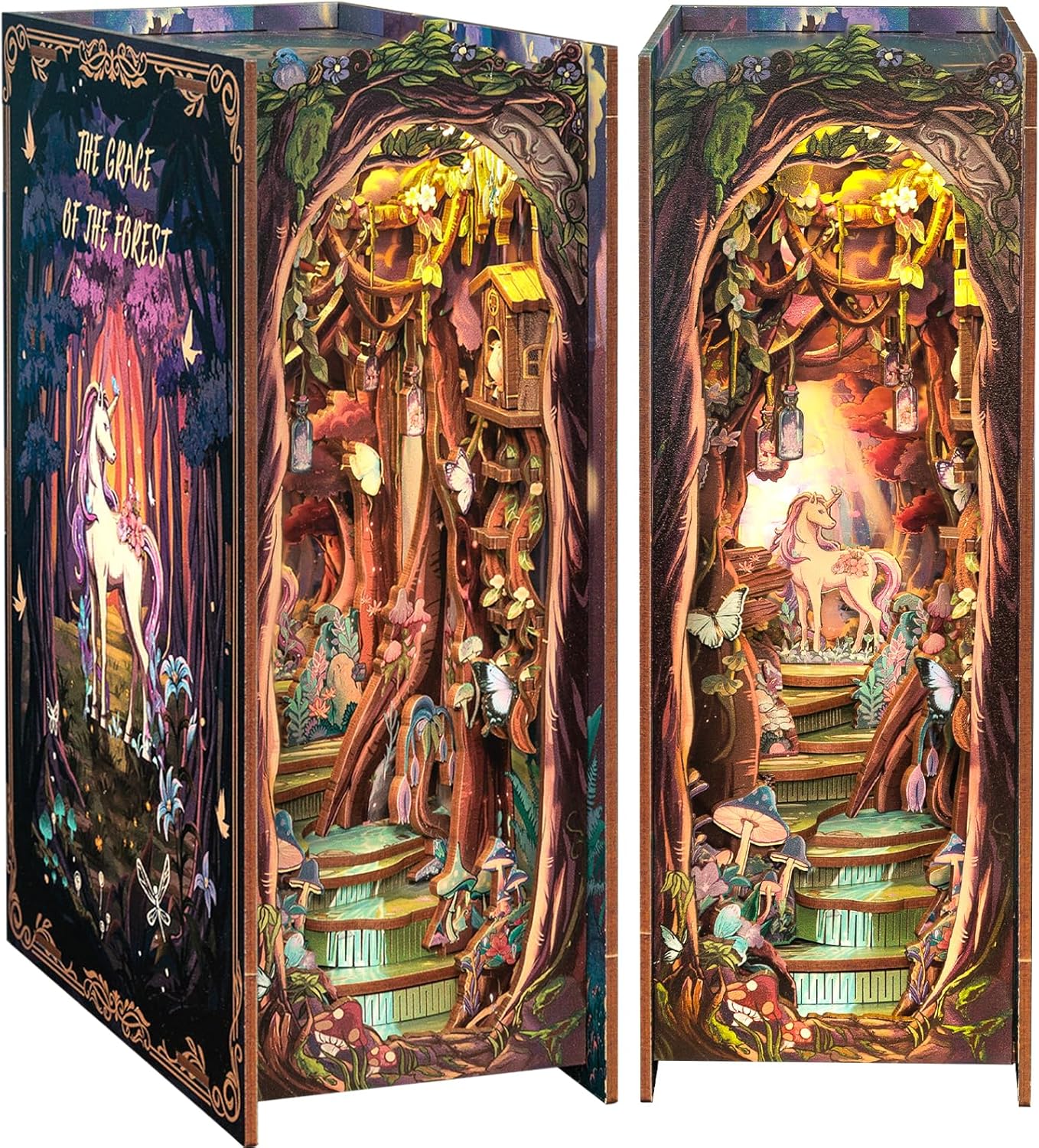 CUTEBEE Book Nook Kit - The Grace of The Forest DIY Miniature