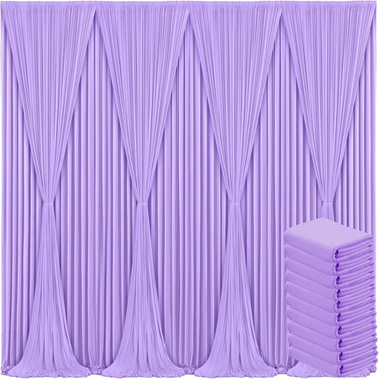 10 Panels Lavender Backdrop Curtain for Elegant Party Decor