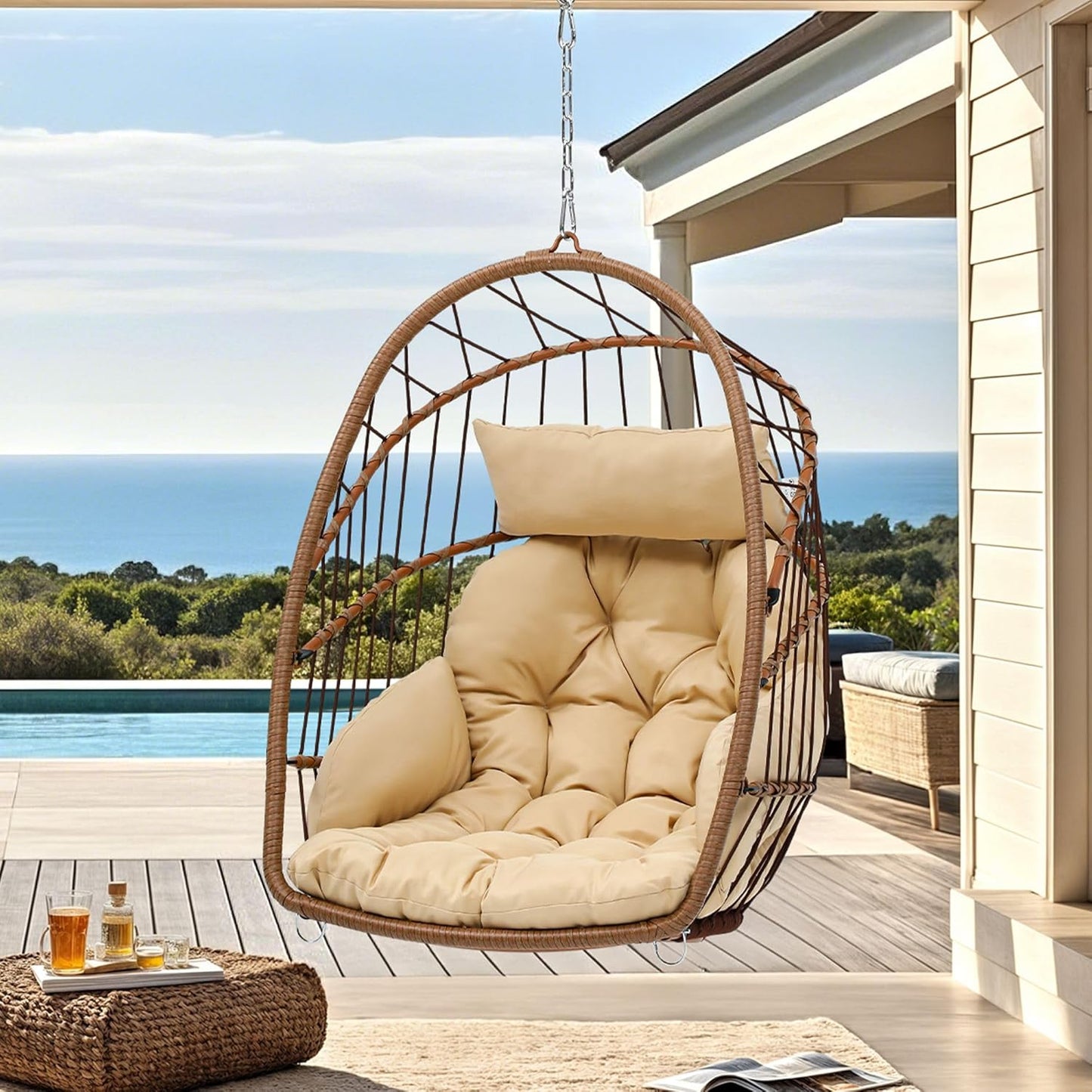 DWVO Egg Chair Without Stand for Indoor and Outdoor Relaxation