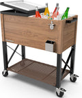 Permasteel 80 Quart Party Cooler - Rolling Patio Ice Chest