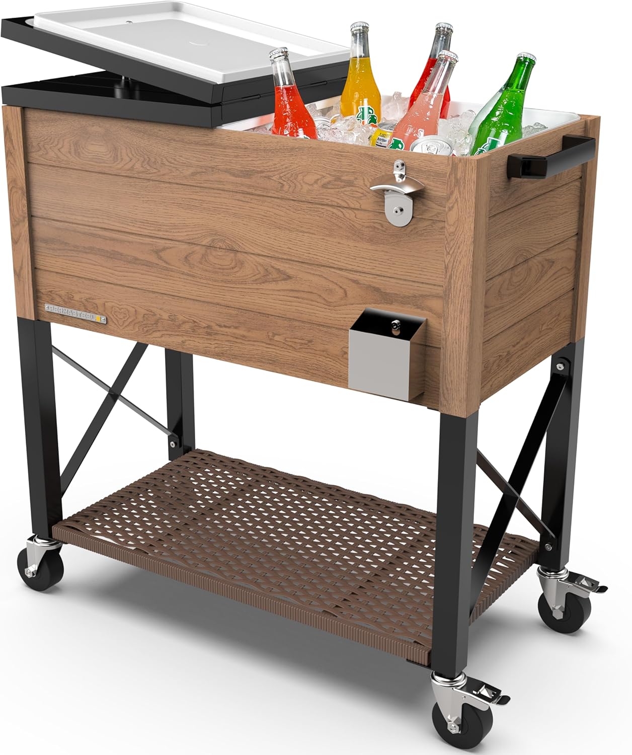 Permasteel 80 Quart Party Cooler with Wheels for Outdoor Fun