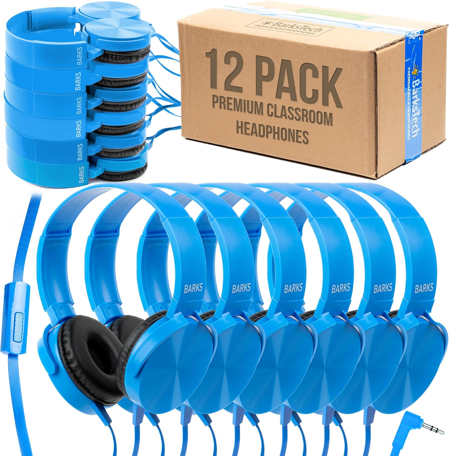 Barks Classroom Headphones with Microphone for Students K-12