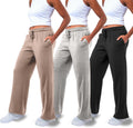 3 Pack Sweatpants Women Straight Leg Sweatpants - Cozy Everyday Fit on