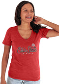 Blue 84 NCAA Womens Premium V-Neck Tri Blend T Shirt - Buckeyes Fan