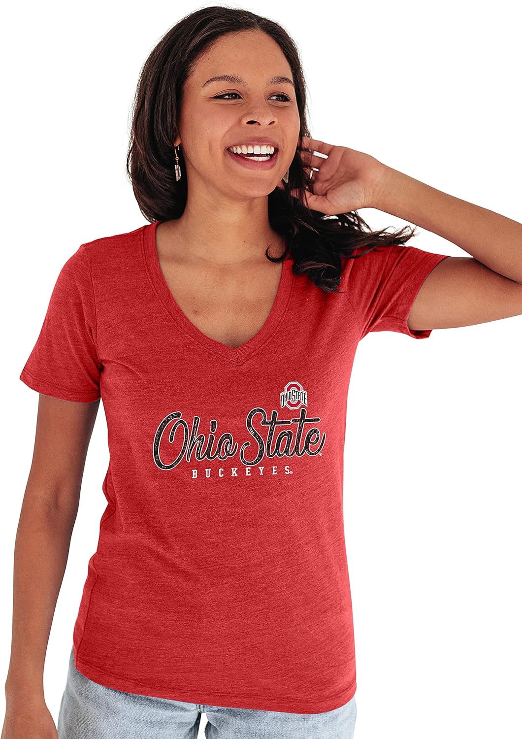 Ohio State Buckeyes Womens Premium V-Neck Tri Blend T Shirt