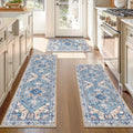 Boho Washable Kitchen Rugs Set of 3 - Non Slip Runner Mats