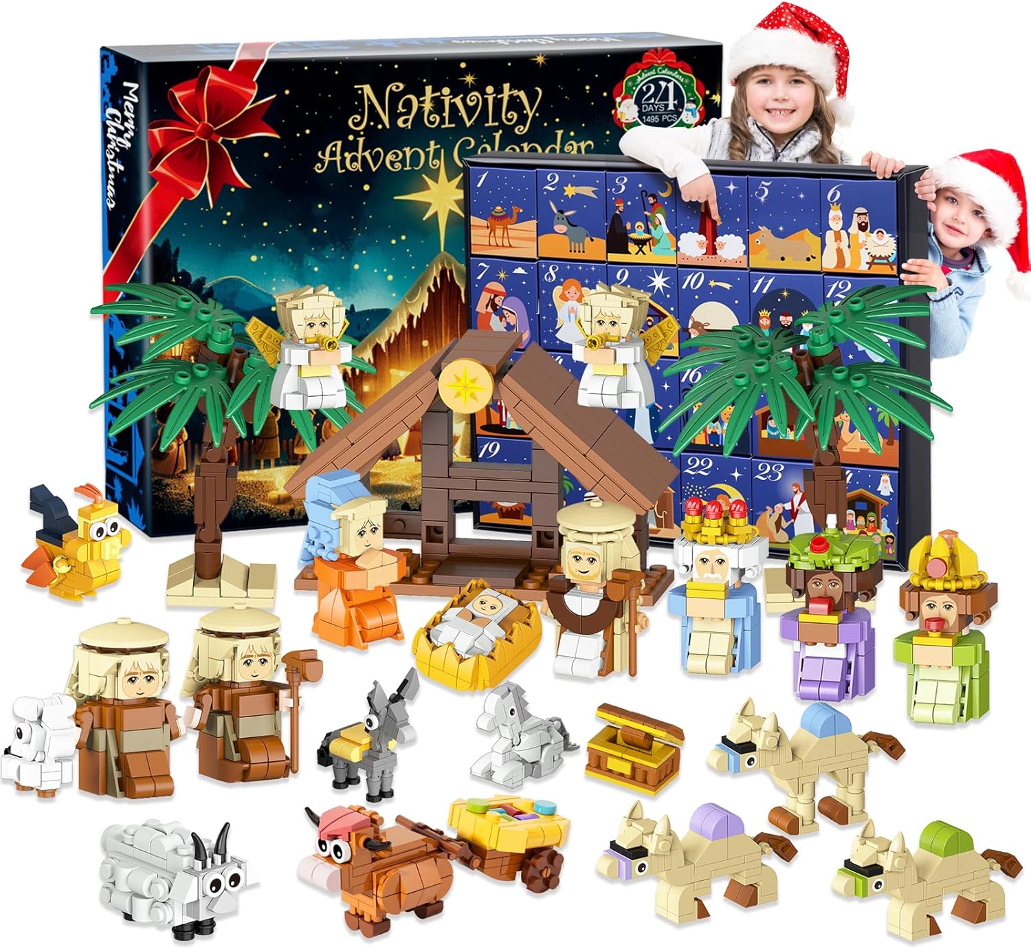 Nativity Advent Calendar 2025 Building Blocks for Kids Fun