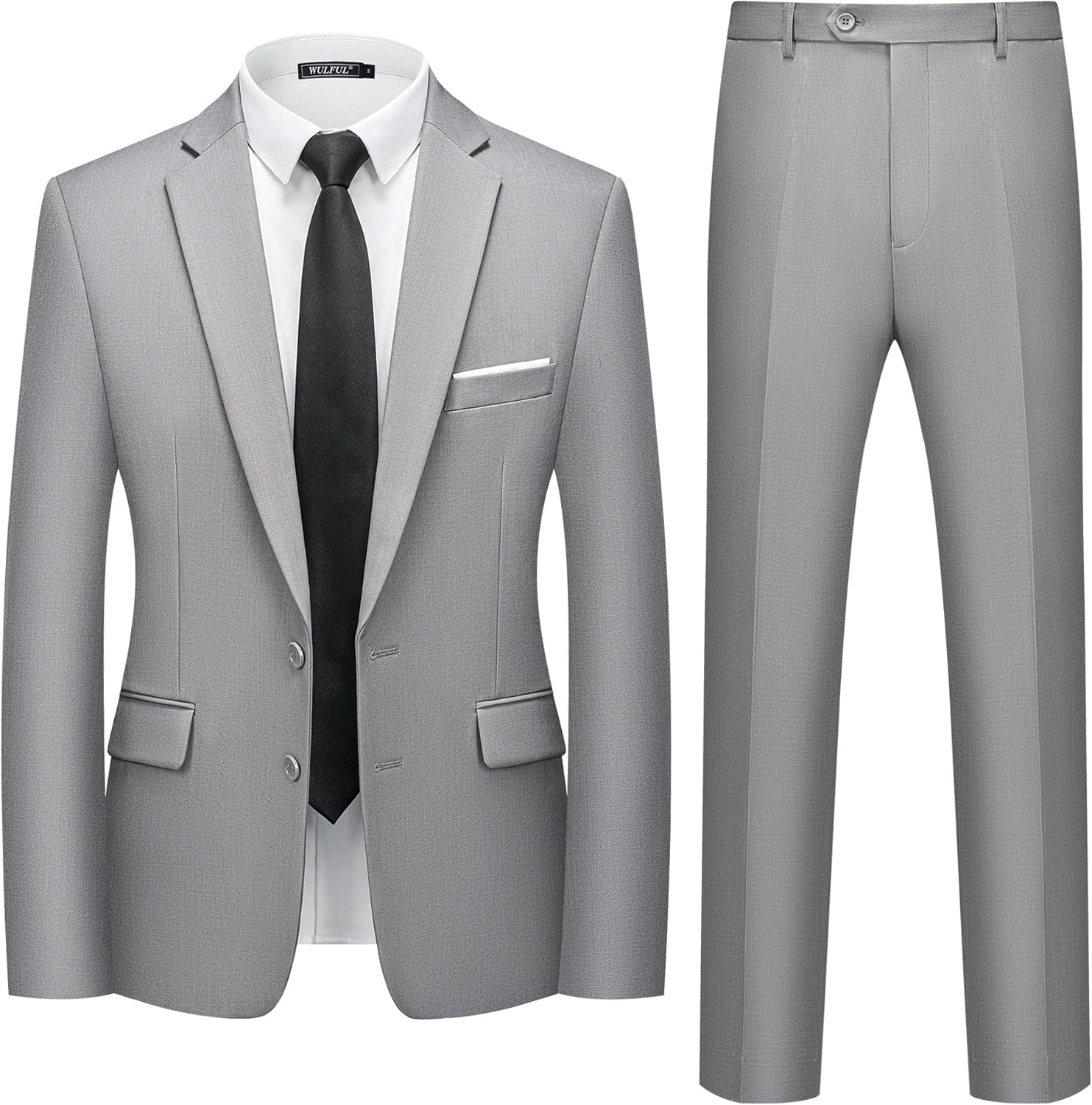 WULFUL Men's Slim Fit 2 Piece Suit for Weddings and Business Events