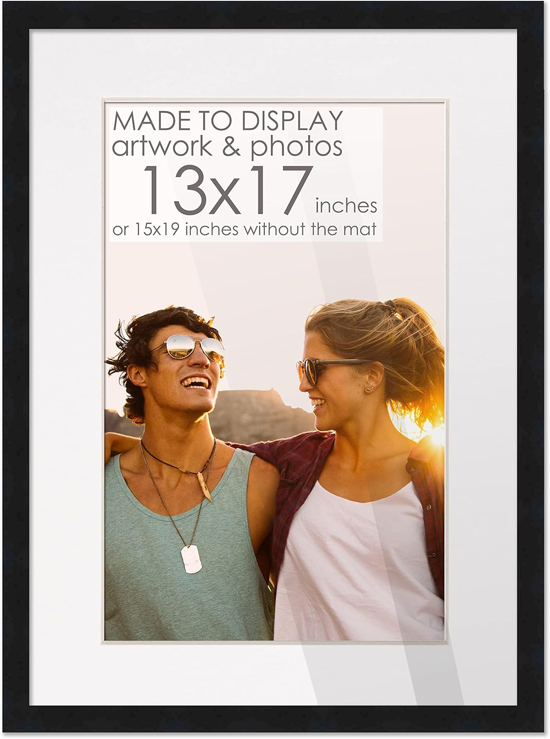13x17 Black Wood Frame with White Mat for Stunning Displays
