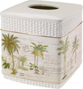 Colony Palm Ceramic Tissue Box Cover - Tropical Bathroom Accent