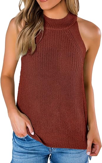 SySea Womens Summer Loose Knit Sleeveless Halter Neck Tank Tops
