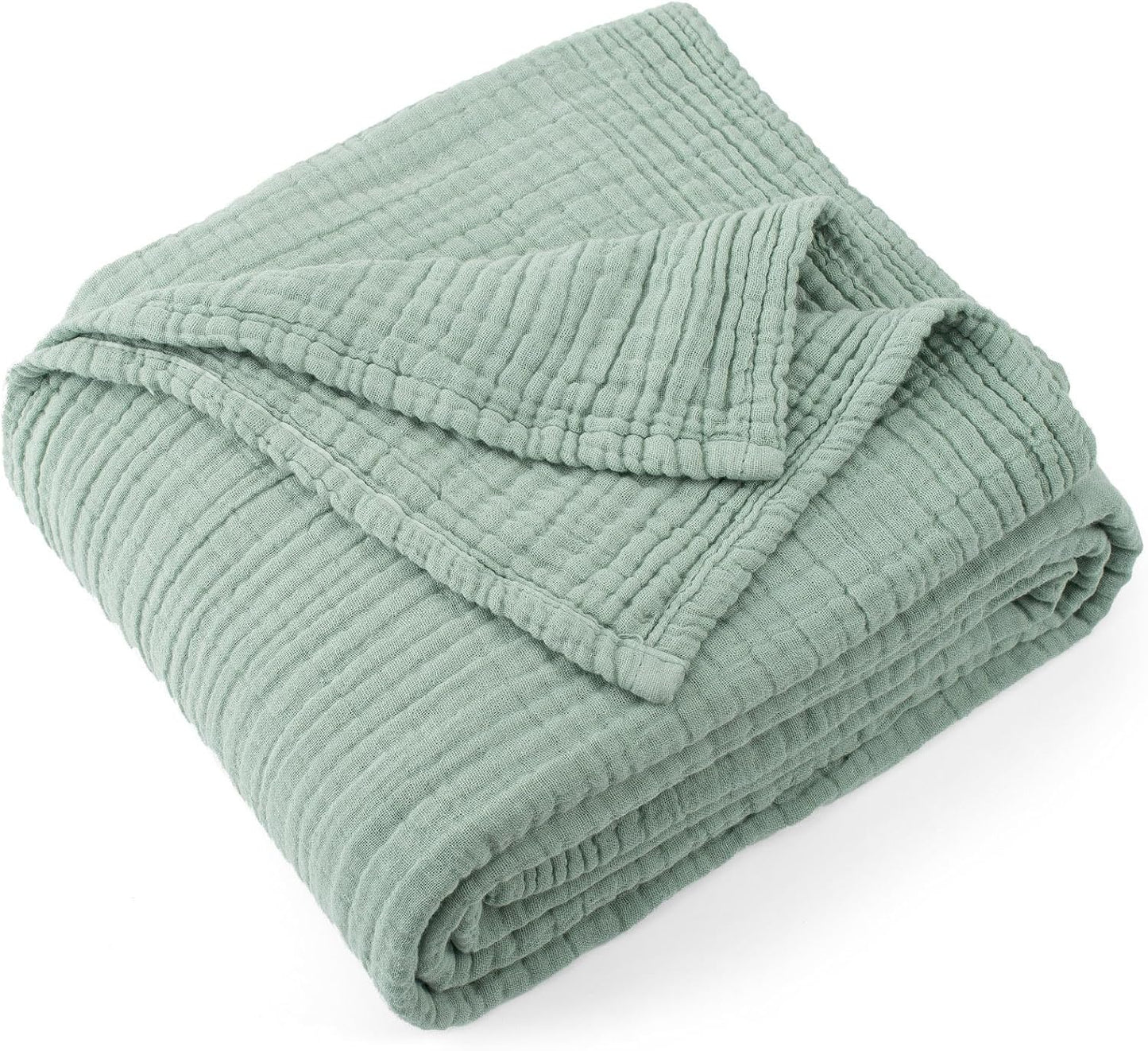 Carriediosa 100% Cotton Muslin Throw Blanket for All Seasons