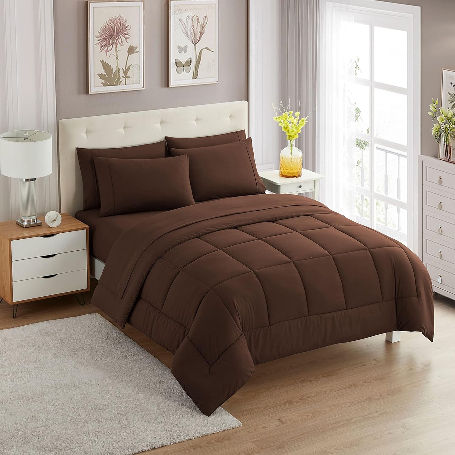 Twin Comforter Set with Sheets - 5-Piece Bedding Collection