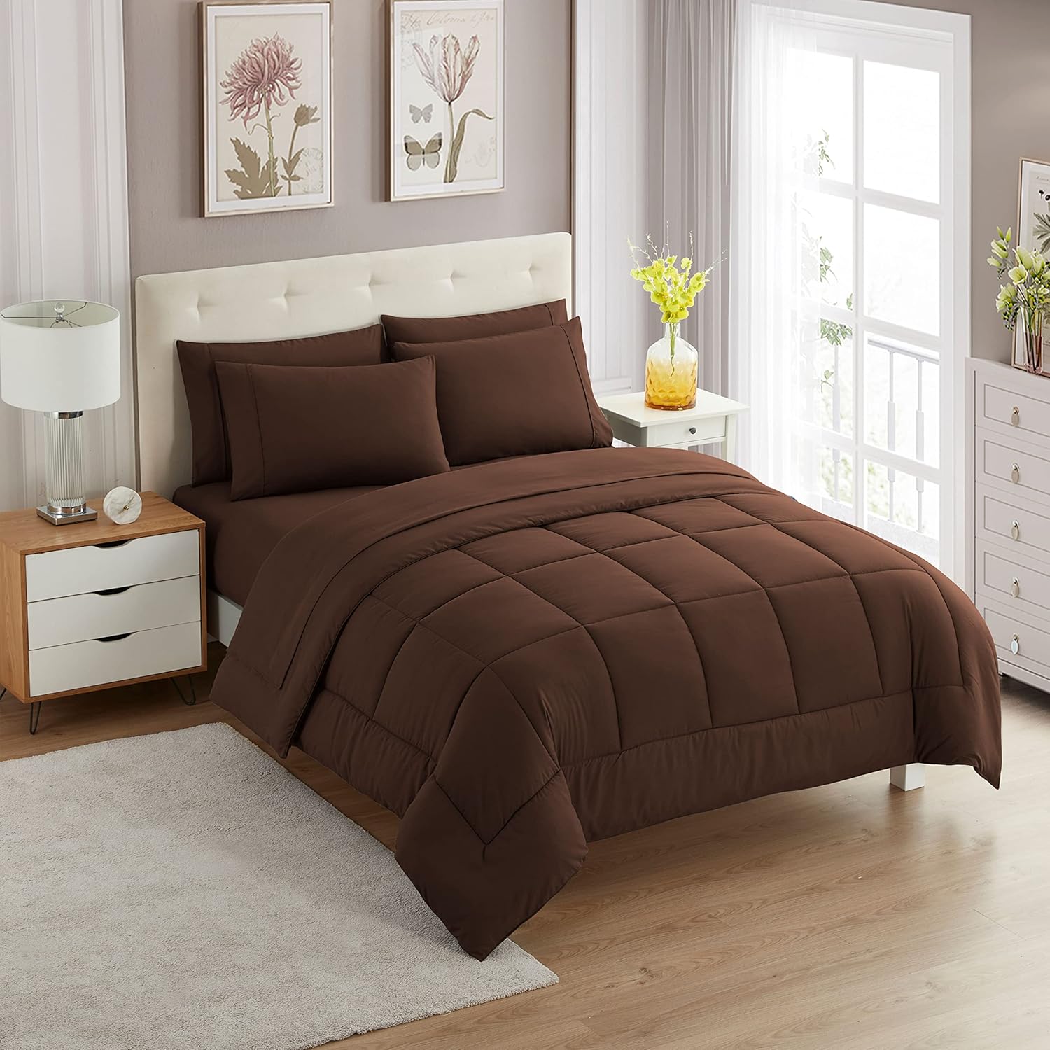 Twin Comforter Set with Sheets - 5-Piece Bedding Collection