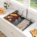 33 in Waterfall Kitchen Sink Drop In Workstation - Smart Stainless