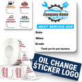 Custom Oil Change Stickers 1.875x2.275 in for Windshield - Durable