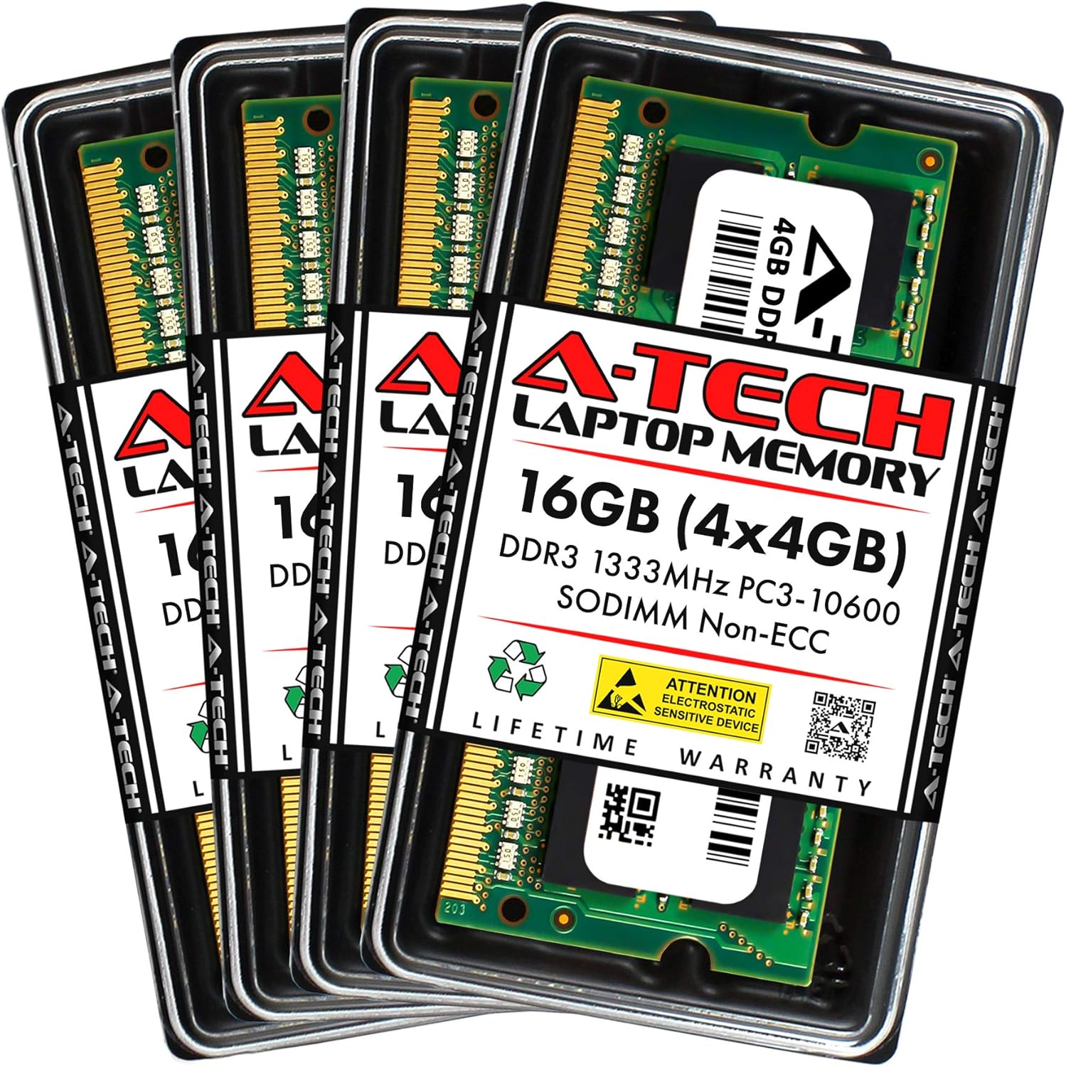 A-Tech 16GB DDR3 1333MHz SO-DIMM Memory Kit for Laptops