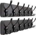 Dseap Coat Rack Wall Mounted 24in 6 Tri Hooks - Heavy Duty Wall Hanger