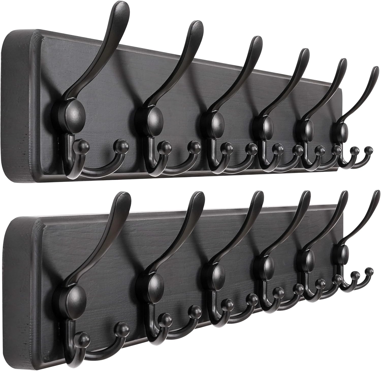 Dseap Coat Rack Wall Mounted - Heavy Duty Wooden Hanger