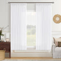 White Pinch Pleated Curtains 63 in Length - Linen Blend Light