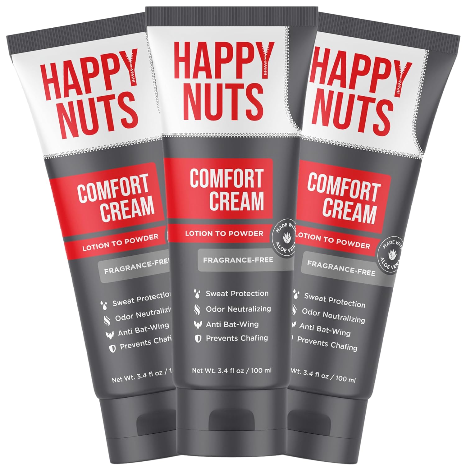 Happy Nuts Comfort Cream Deodorant for Men: Anti-Chafing Defense