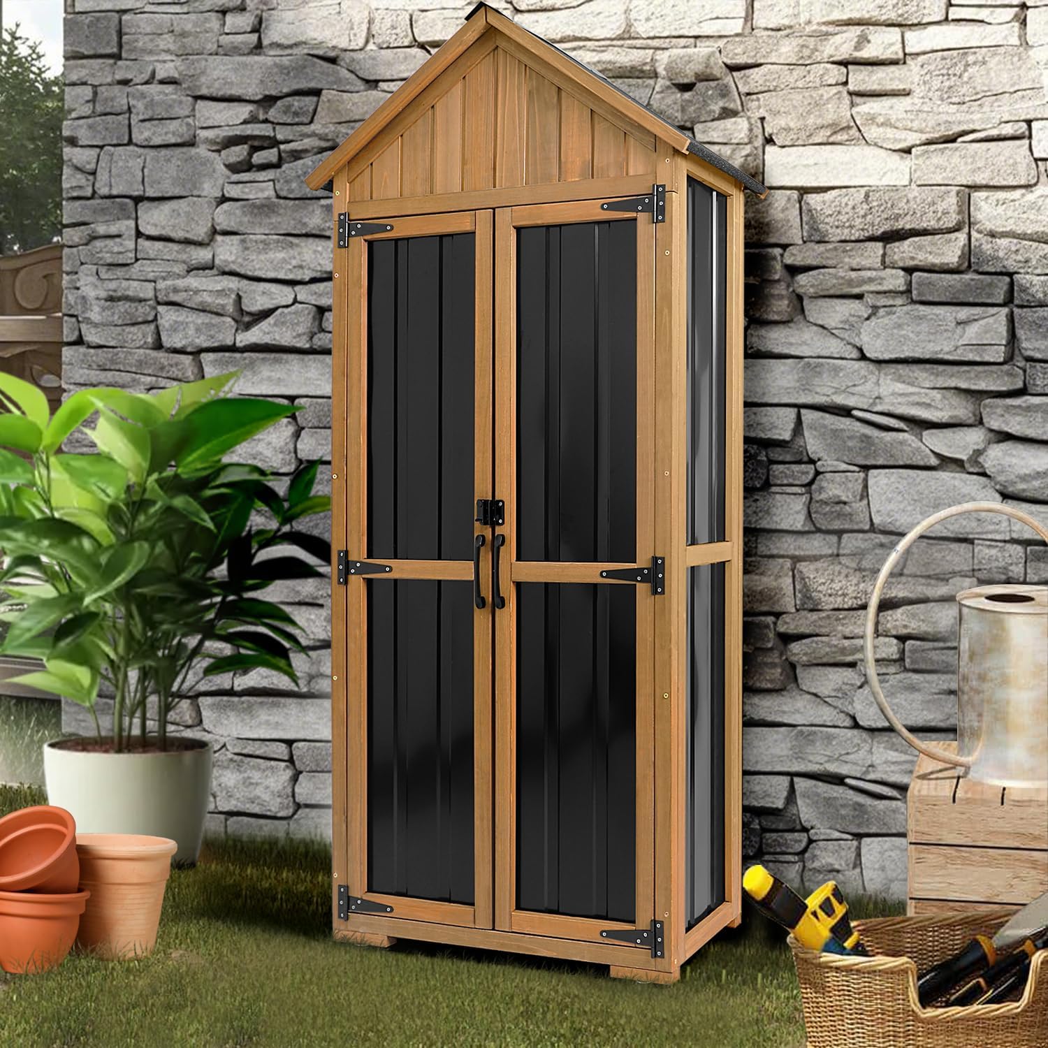 Outdoor Storage Cabinet Waterproof for Garden Tools & More