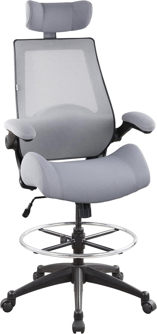 BOLISS High Back Drafting Chair with Adjustable Footrest and Arms