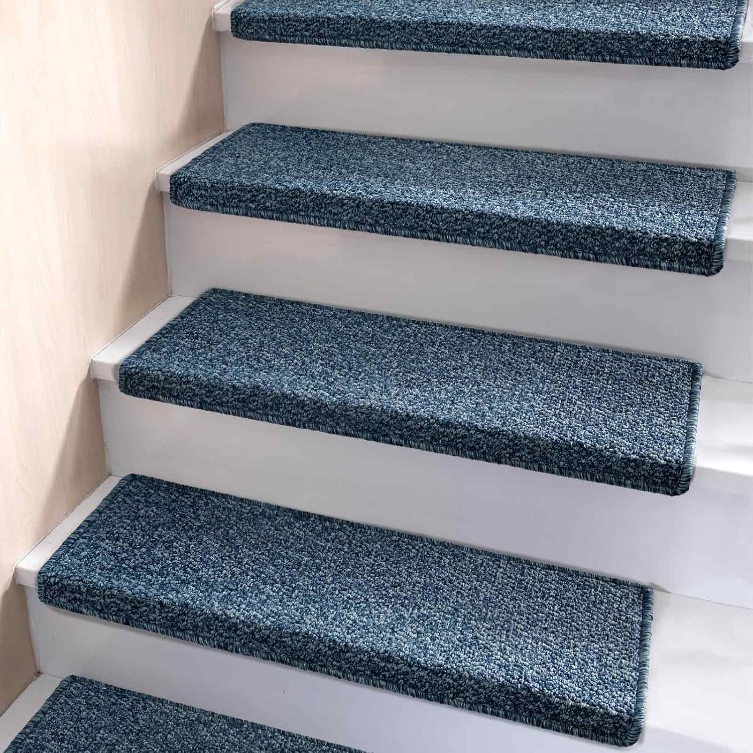 Bullnose Carpet Stair Treads for Wooden Steps, Non Slip Rugs