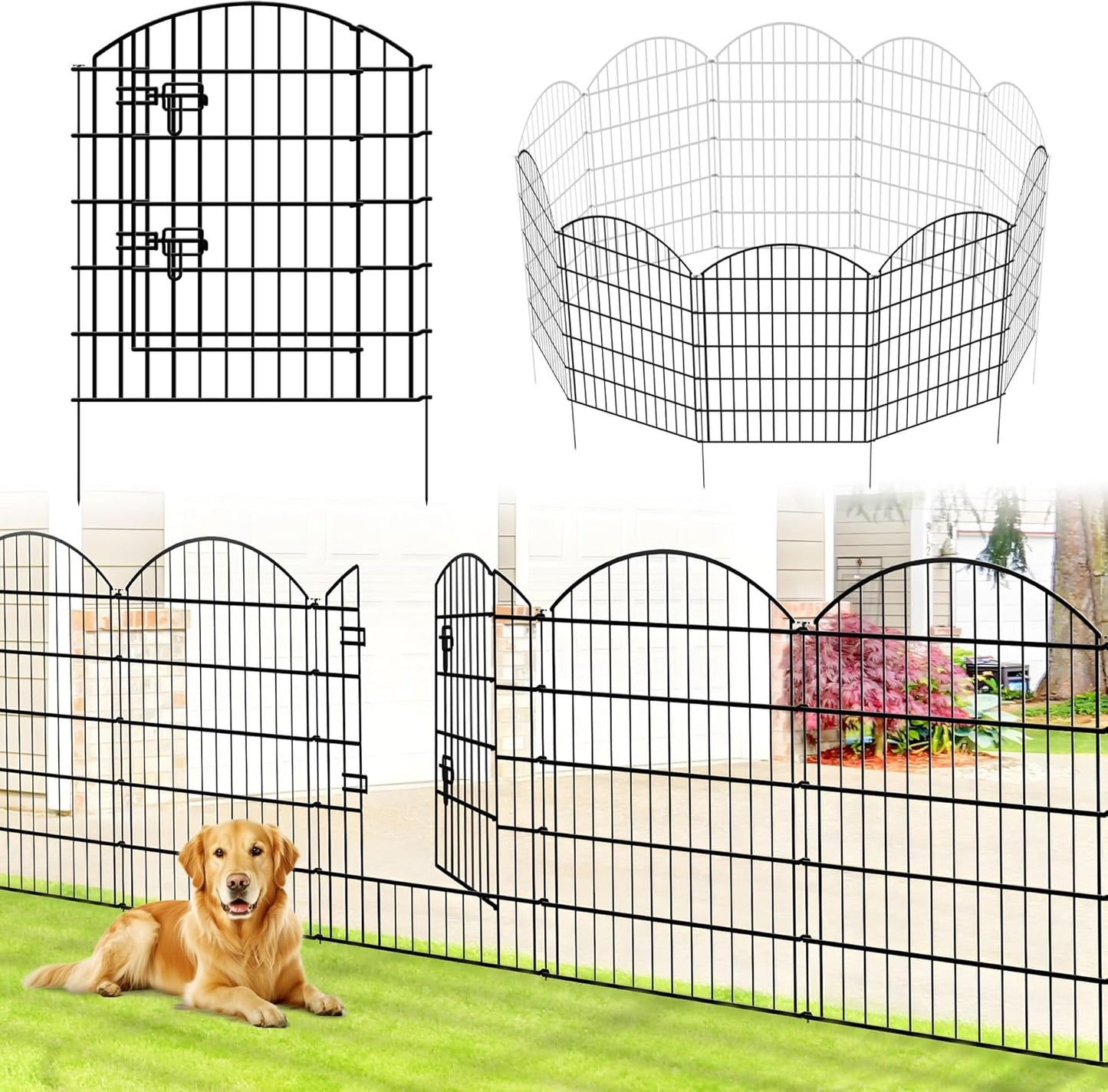 Metal Garden Fence Panels for Dog and Landscape Protection