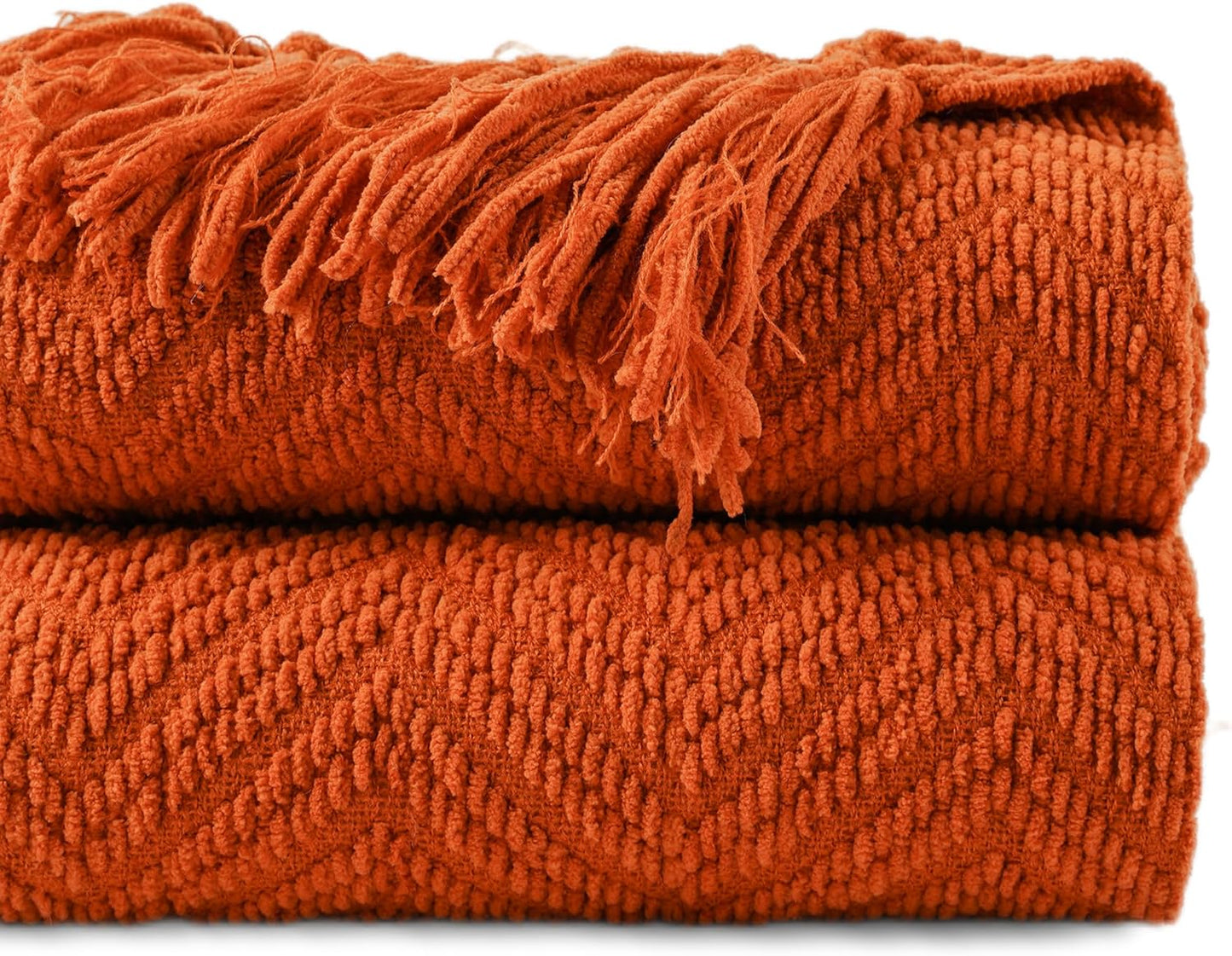 BATTILO HOME Burnt Orange Throw Blanket for Couch and Bed
