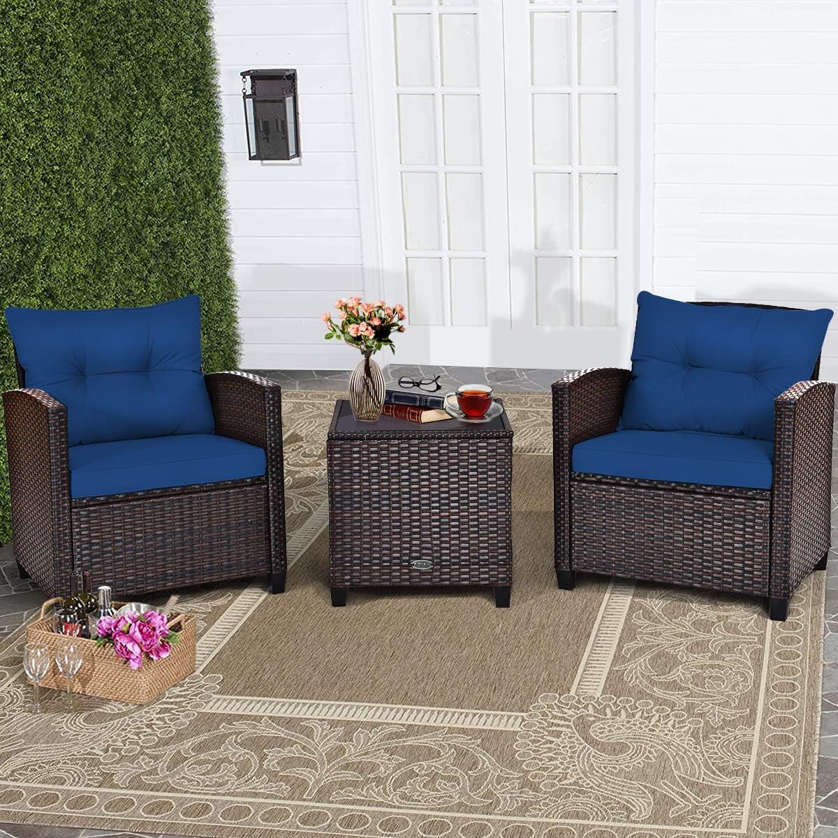 Durable 3 Piece Patio Furniture Set for Outdoor Relaxation