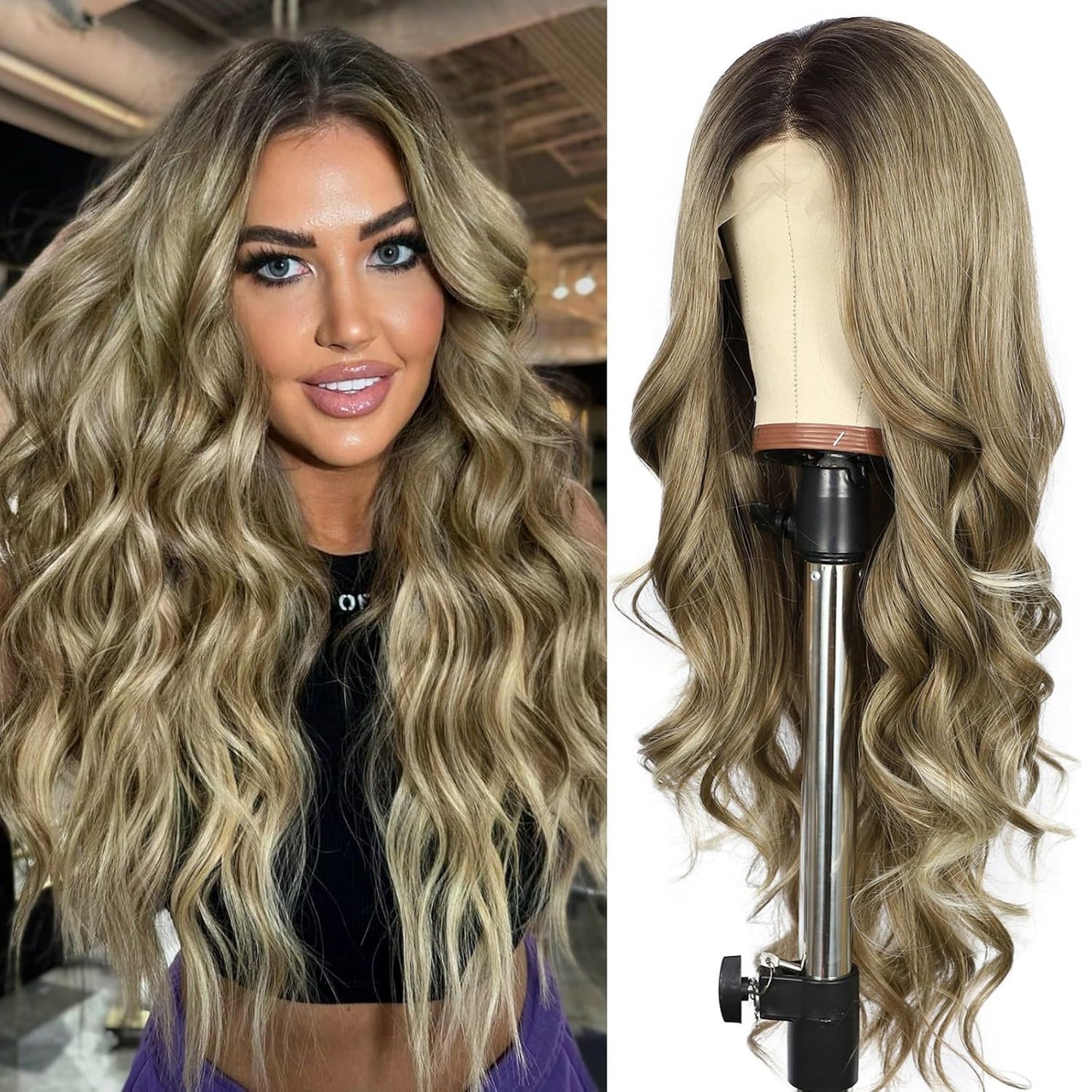 SAPPHIREWIGS Long Brown Body Wavy Wig for Women 26in Style