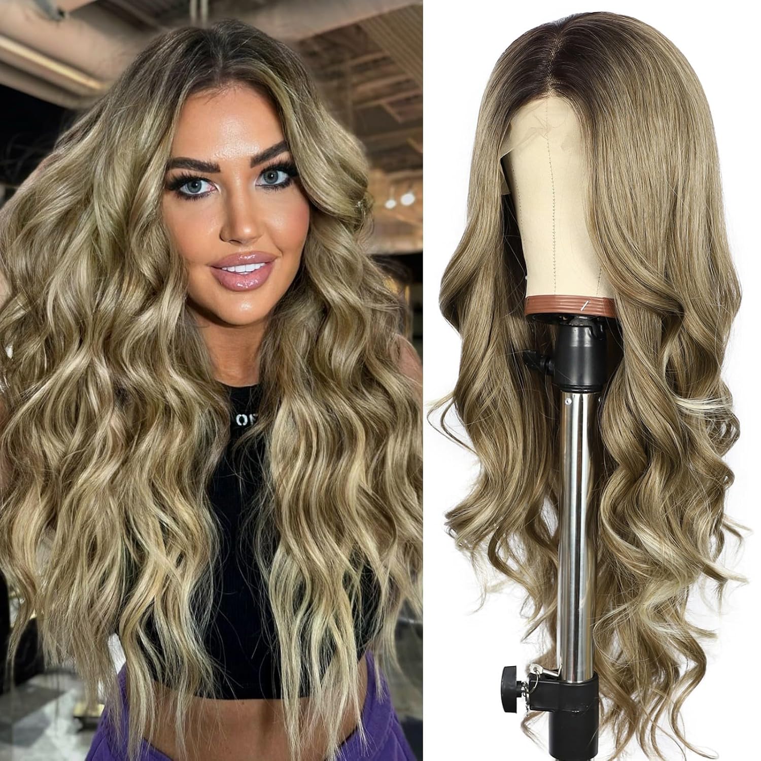 SAPPHIREWIGS Long Brown Body Wavy Wig for Women 26in Style