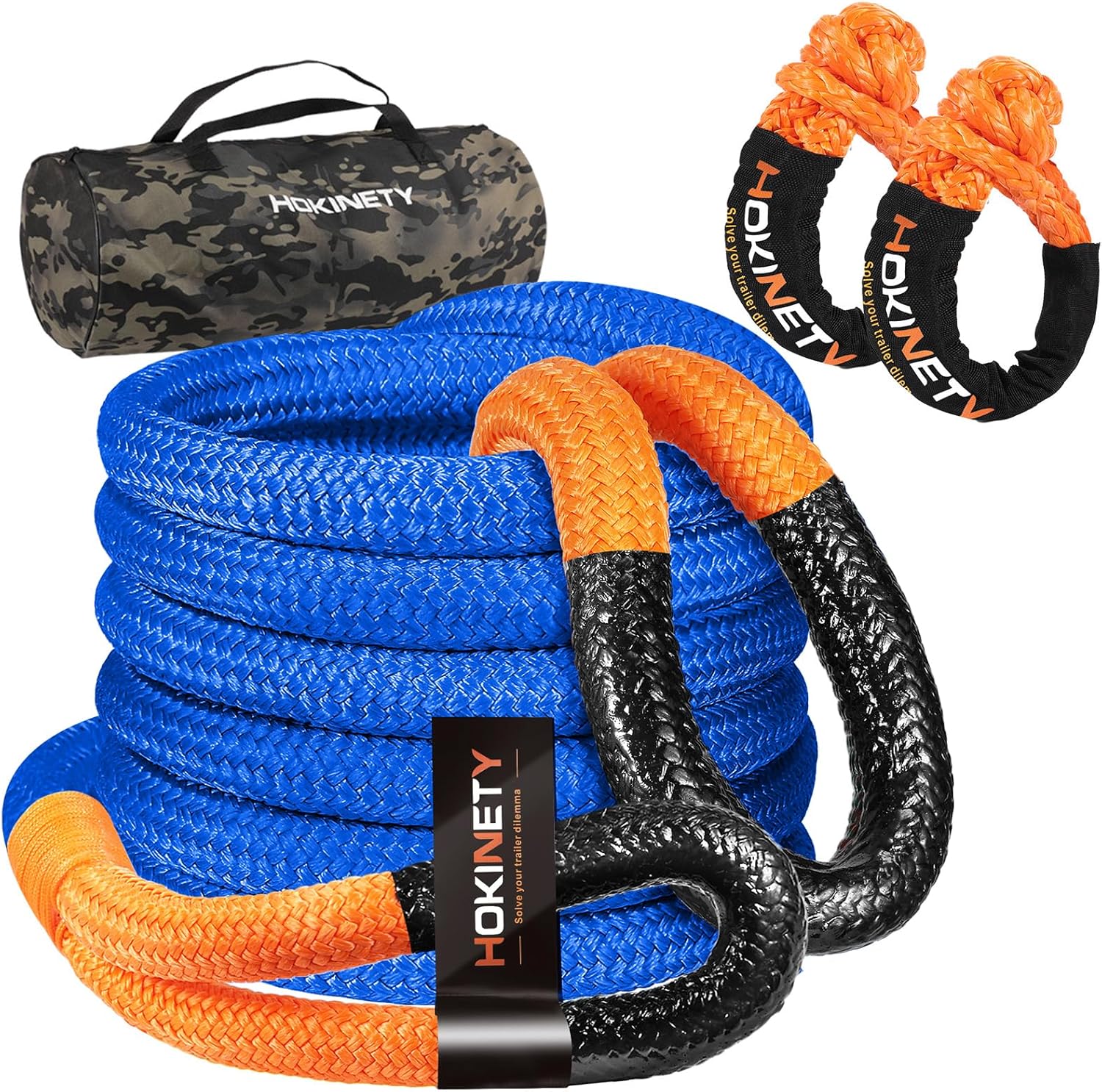 Kinetic Recovery Tow Rope 1.26in x 30ft 55000LBS Heavy Duty Kit
