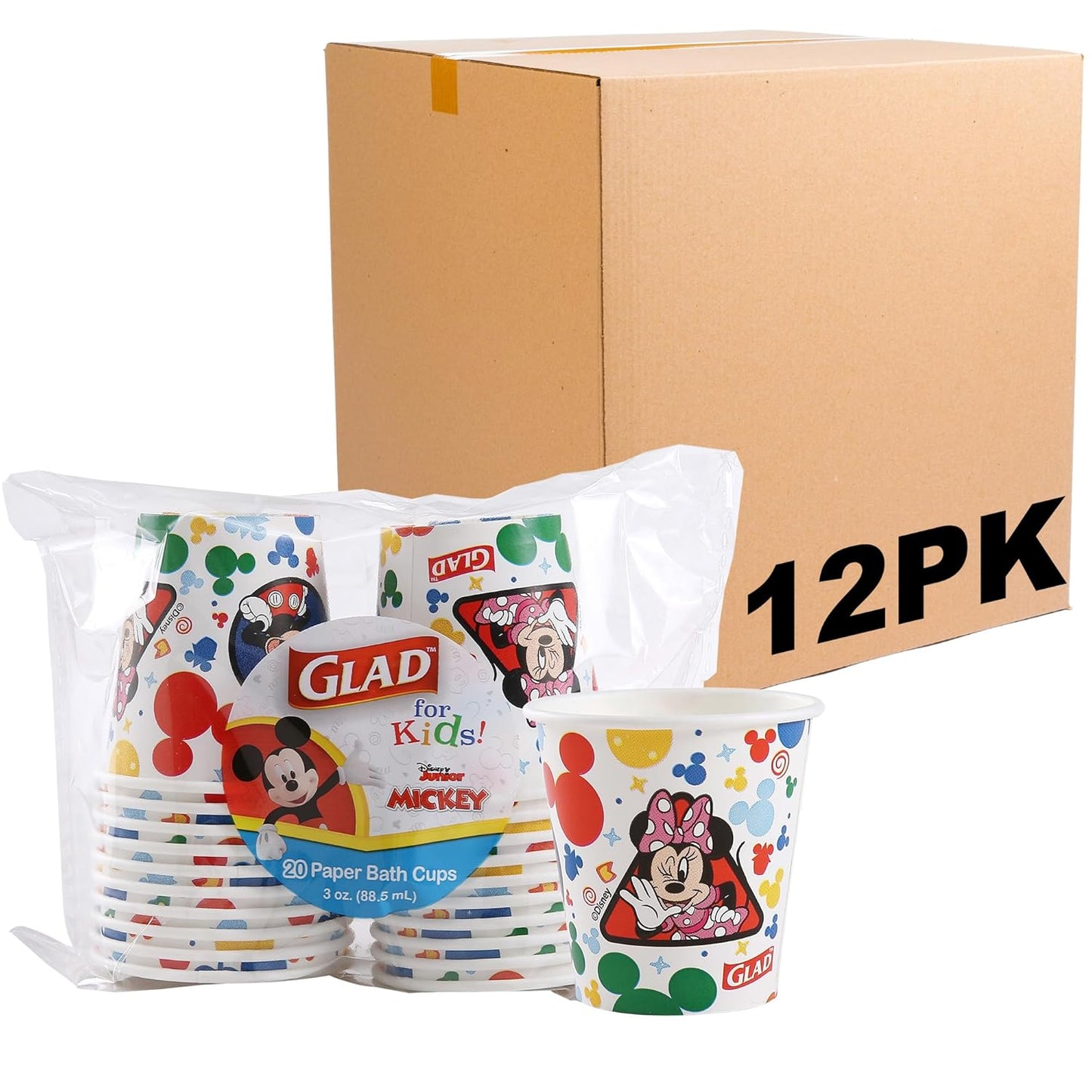 Glad for Kids Disney Mickey & Friends Mini Paper Cups for Rinsing