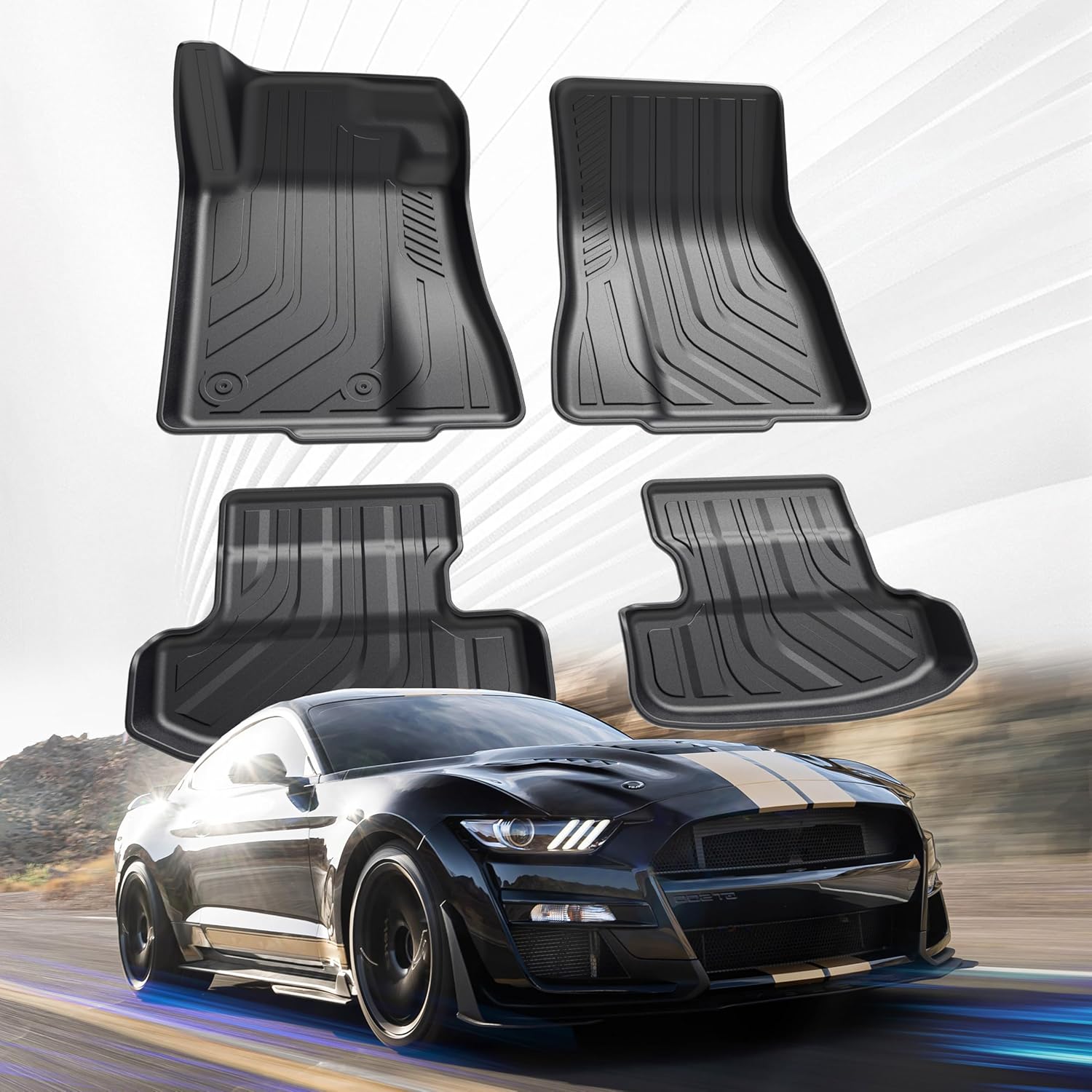 All Weather Floor Mats for Ford Mustang 2015-2026 - Durable Protection
